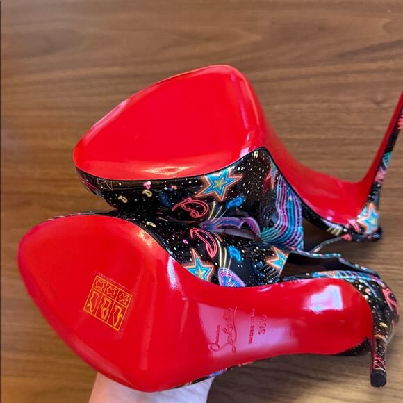Christian Louboutin Hot Chick Sling Alta Pumps Starlight Neon EU 36.5 US 6.5 - Picture 14 of 15